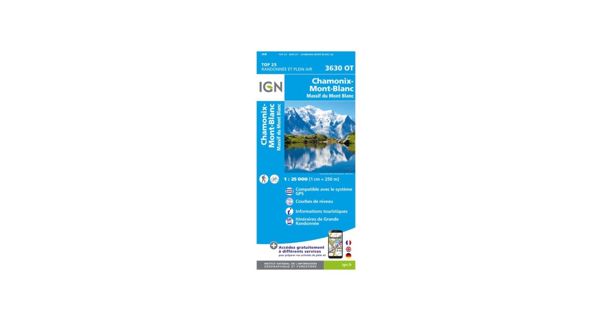 3630OT - CHAMONIX - MONT-BLANC MASSIF DU MONT BLANC IGN