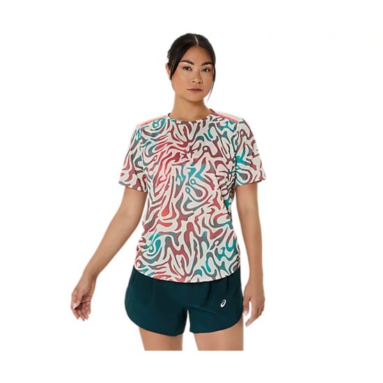 ASICS - T-SHIRT À MANCHES COURTES ROAD ALL OVER PRINT FEMME