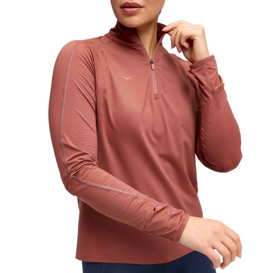 HOKA - HAUT MANCHES LONGUES DEMI-ZIP GLIDETECH femme