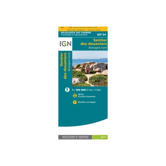 IGN - CARTE LE SENTIER DES DOUANIERS BRETAGNE NORD GR34