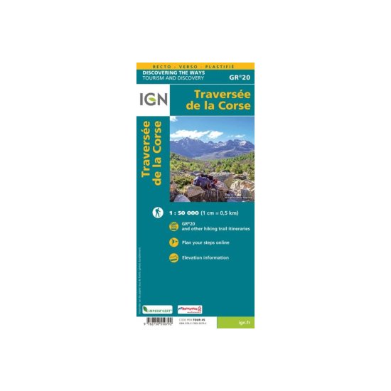 IGN - CARTE TRAVERSÉE DE LA CORSE GR20