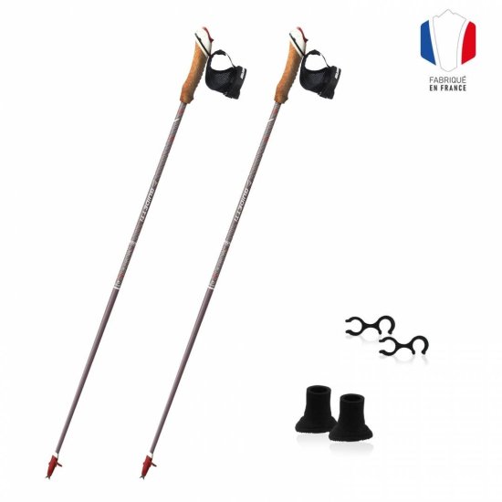 Guidetti - BÂTONS DE MARCHE NORDIQUE VENT DES FJORDS NANO3K 85 BORÉAL CARBONE