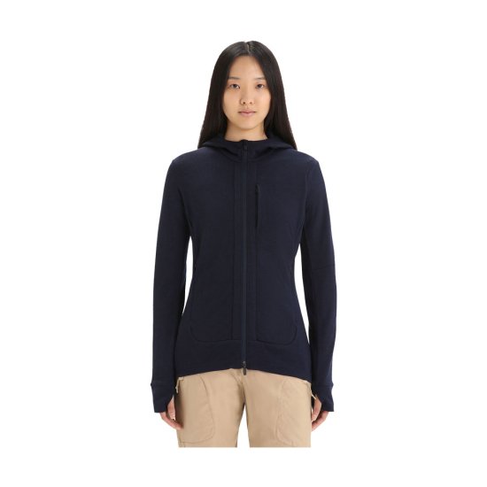 ICEBREAKER - VESTE POLAIRE MERINO QUANTUM III CAPUCHE FEMME