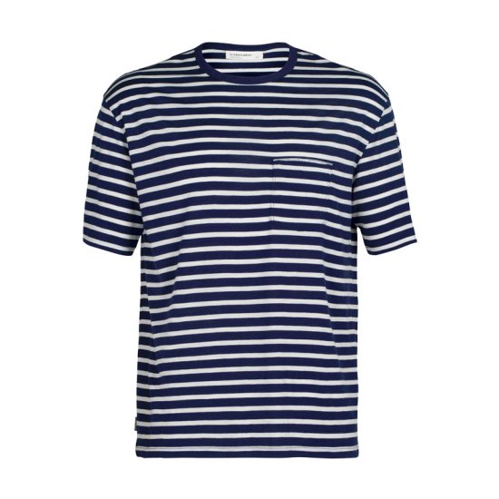 ICEBREAKER - T-SHIRT MANCHES COURTES GRANARY STRIPE HOMME