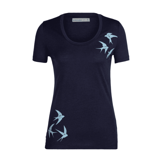 ICEBREAKER - T-SHIRT MANCHES COURTES TECH LITE II SWARMING SHAPES FEMME