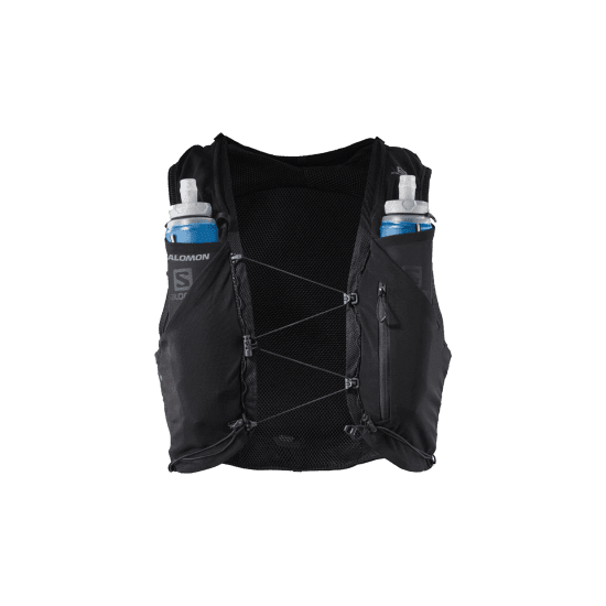 SALOMON - SAC D'HYDRATATION ADV SKIN 12 NOIR AVEC FLASQUES