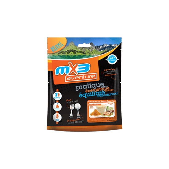 MX3 - COLOMBO DE POULET ET RIZ LYOPHILISE