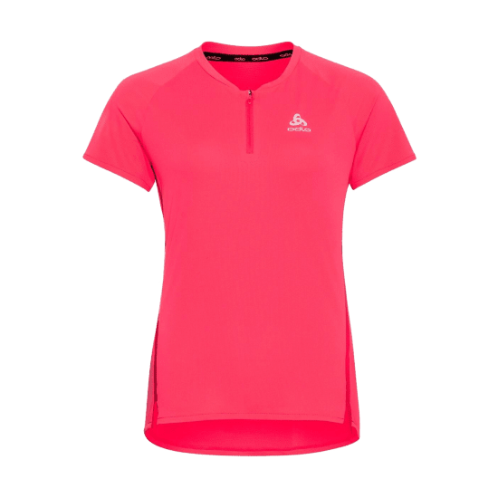 ODLO - T-SHIRT COL ROND MANCHES COURTES 1/2 ZIP FEMME