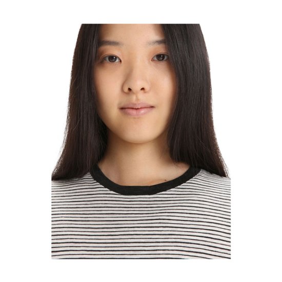 ICEBREAKER - T-SHIRT MERINO LINEN STRIPE FEMME