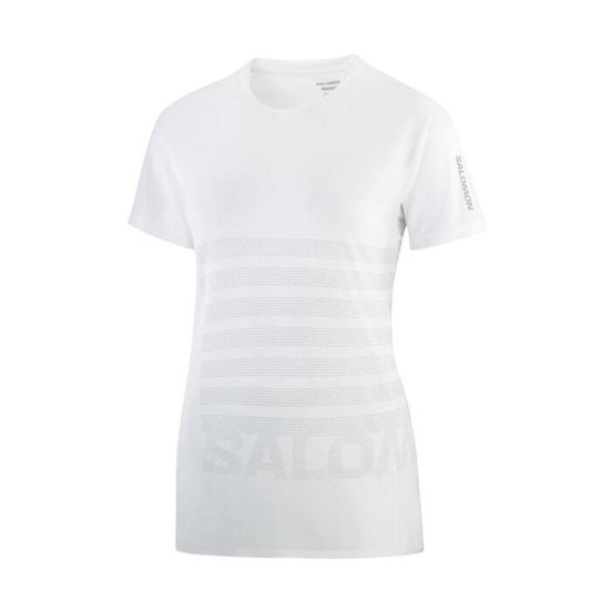 SALOMON - T-SHIRT SENSE AERO GFX FEMME BLANC