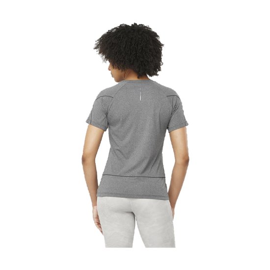 SALOMON - T-SHIRT MANCHES COURTES CROSS RUN FEMME GRIS