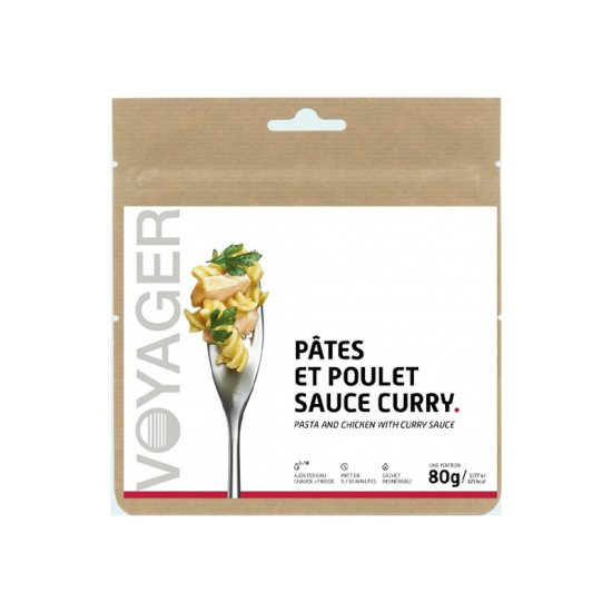VOYAGER - REPAS LYOPHILISÉ - PÂTES ET POULET SAUCE CURRY