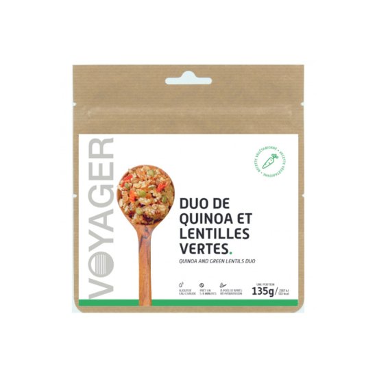 VOYAGER - REPAS LYOPHILISÉ - DUO DE QUINOA ET LENTILLES VERTES