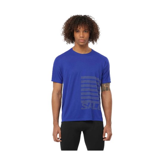 SALOMON - T-SHIRT SENSE AERO GFX HOMME BLEU FONCÉ