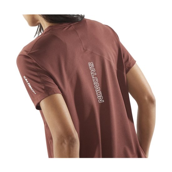 SALOMON - T-SHIRT MANCHES COURTES SENSE AERO FEMME MARRON