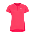 T-SHIRT COL ROND MANCHES COURTES 1/2 ZIP FEMME