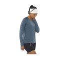 T-SHIRT MANCHES LONGUES CROSS RUN FEMME BLEU - SALOMON