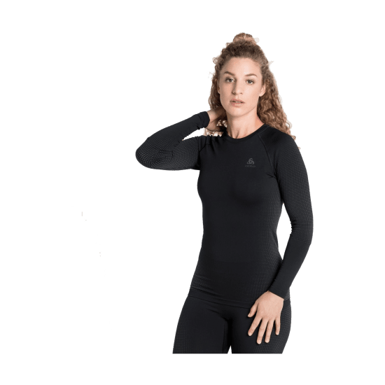 ODLO - MAGLIA TERMICA PERFORMANCE GIROCOLLO NERA DONNA