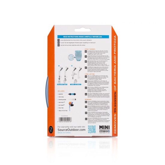 SOURCE - TUBE KIT + MINI SAWYER FILTER PER SACCA IDRICA