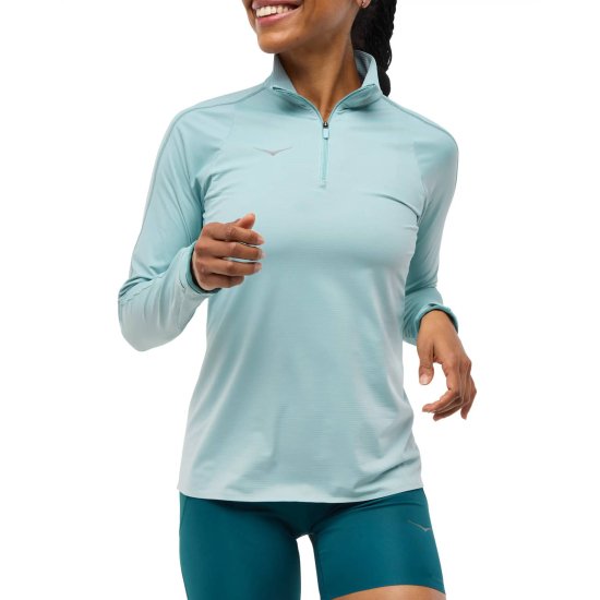 HOKA - Maglia a maniche lunghe mezza-zip GLIDETECH donna