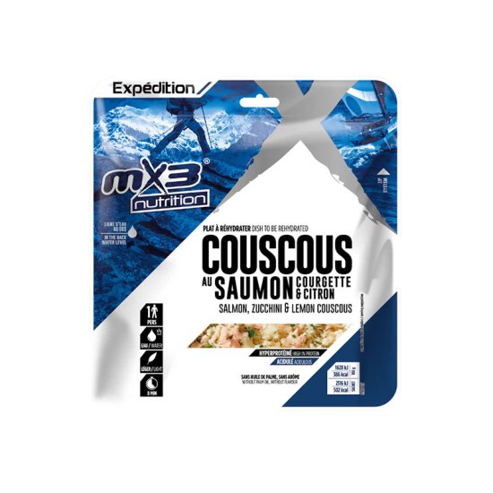 MX3 - REPAS LYOPHILISÉ - COUSCOUS AU SAUMON ET COURGETTES AU CITRON