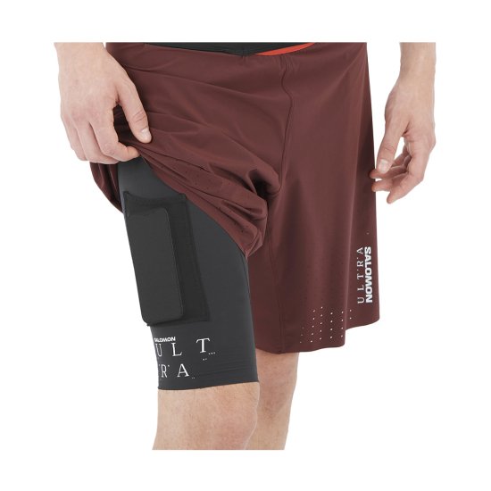 SALOMON - Pantaloncino S/LAB Ultra 2 in 1 da uomo Cioccolato Decadente