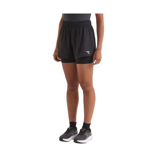 DIADORA - PANTALONCINO 2 IN 1 5'' RUN CREW DONNA