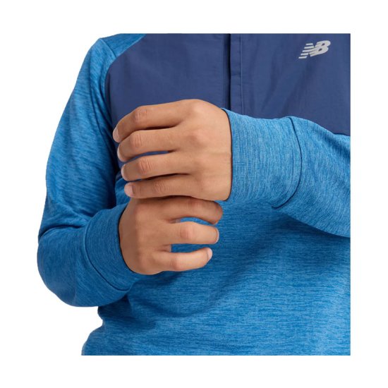 NEW BALANCE - T-SHIRT ATHLETICS HEAT GRID 1/2 ZIP UOMO