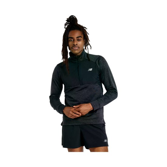 NEW BALANCE - T-SHIRT ATHLETICS HEAT GRID 1/2 ZIP HOMME