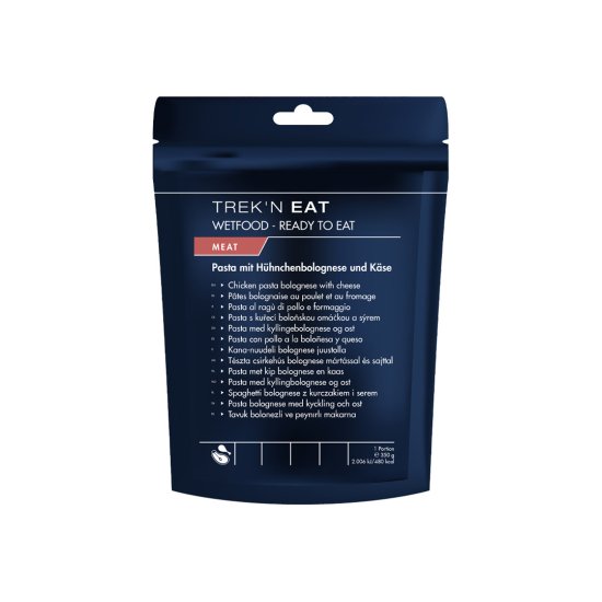 TREK N EAT - PLAT STERILISÉ PÂTES BOLOGNAISES AU POULET ET AU FROMAGE