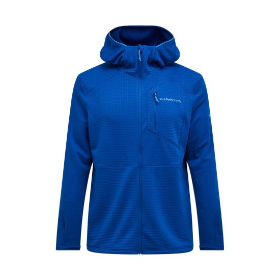 PEAK PERFORMANCE - Felpa in pile Trail Polartec con zip e cappuccio da uomo