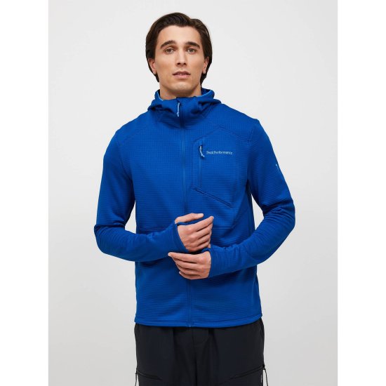 PEAK PERFORMANCE - Felpa in pile Trail Polartec con zip e cappuccio da uomo