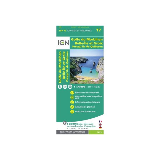IGN - Carte TOP 75 Golfe du Morbihan Belle île et Groix