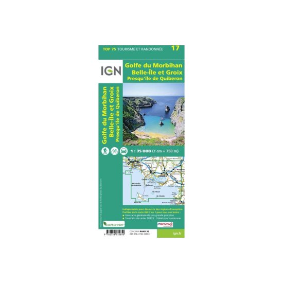 IGN - Carte TOP 75 Golfe du Morbihan Belle île et Groix