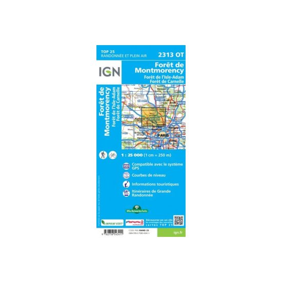 IGN - Carte IGN FORÊT DE MONTMORENCY FORÊT DE L'ISLE-ADAM FORÊT DE CARNELLE