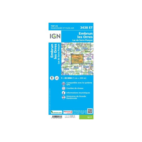 IGN - Carte IGN EMBRUN LES ORRES LAC DE SERRE-PONÇON