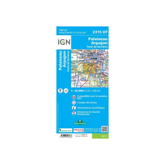 IGN - Carta IGN PALAISEAU ARPAJON FORESTA DI VERRIÈRES