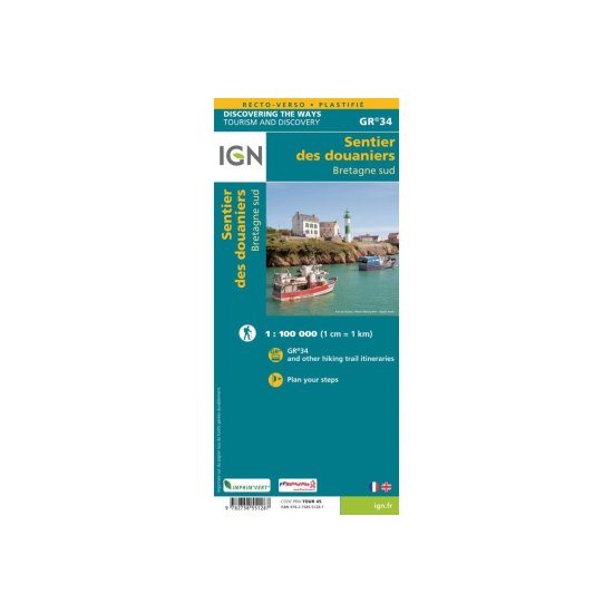 IGN - CARTE LE SENTIER DES DOUANIERS BRETAGNE SUD GR34