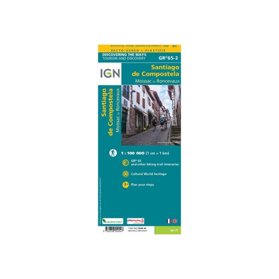 IGN - Carte IGN CHEMIN DE COMPOSTELLE GR®65-2 DE MOISSAC A RONCEVAUX