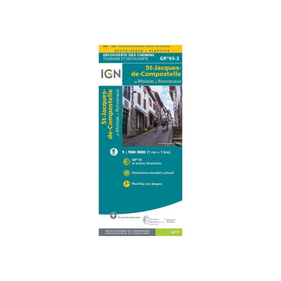 IGN - Carte IGN CHEMIN DE COMPOSTELLE GR®65-2 DE MOISSAC A RONCEVAUX