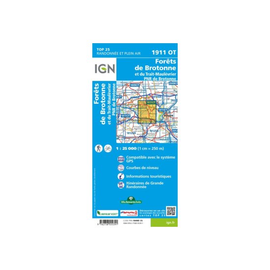 IGN - Carte IGN FORÊTS DE BROTONNE ET DU TRAIT-MAULÉVRIER PNR DE BROTONNE