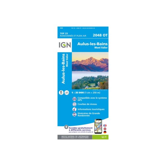 IGN - CARTE AULUS-LES-BAINS, MONT VALIER
