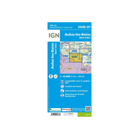 IGN - CARTE AULUS-LES-BAINS, MONT VALIER
