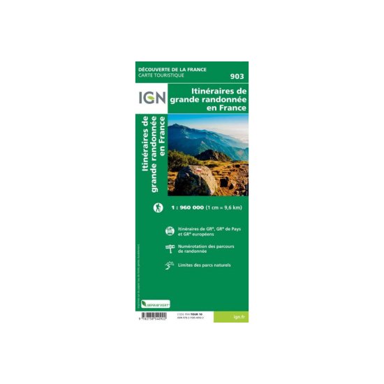 IGN - CARTE FRANCE ITINÉRAIRES DE GRANDE RANDONNÉE