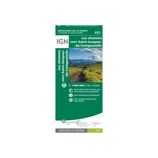 IGN - CARTE LES CHEMINS DE SAINT-JACQUES-DE-COMPOSTELLE