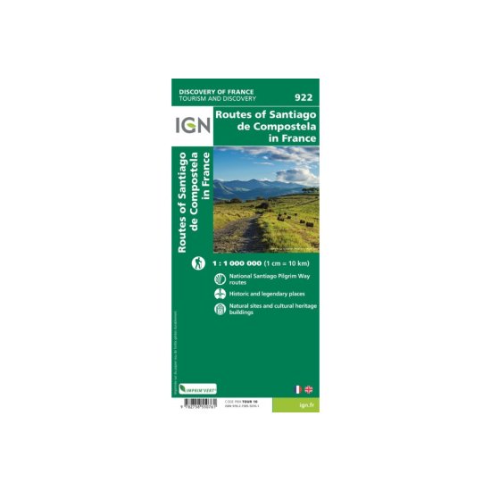 IGN - CARTE LES CHEMINS DE SAINT-JACQUES-DE-COMPOSTELLE