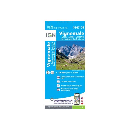 IGN - CARTE VIGNEMALE OSSAU CAUTERETS