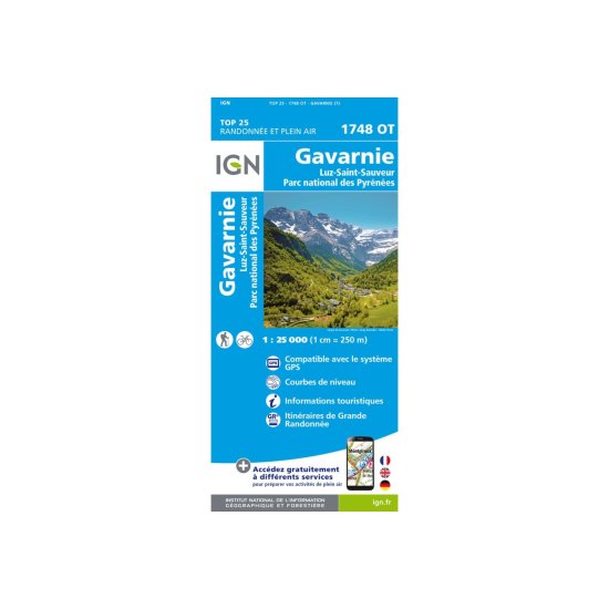 IGN - CARTE GAVARNIE, LUZ-SAINT-SAUVEUR, PARC NATIONAL DES PYNÉNÉES