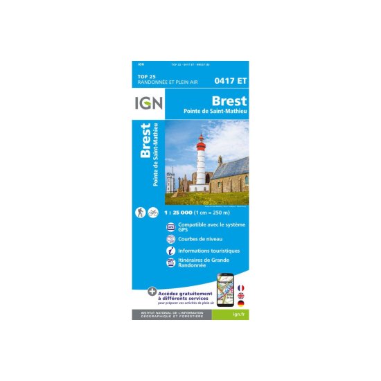 IGN - CARTE BREST POINTE DE SAINT-MATHIEU