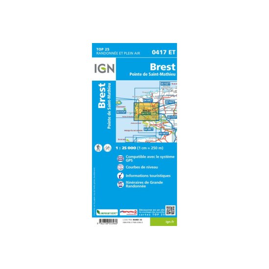 IGN - CARTE BREST POINTE DE SAINT-MATHIEU
